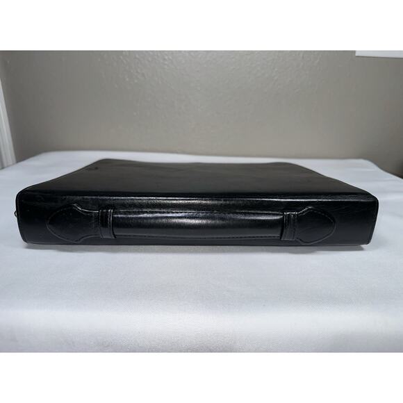 Vintage Boulder Ridge Black Leather Zipper Handle Portfolio Notebook Briefcase - Picture 5 of 13